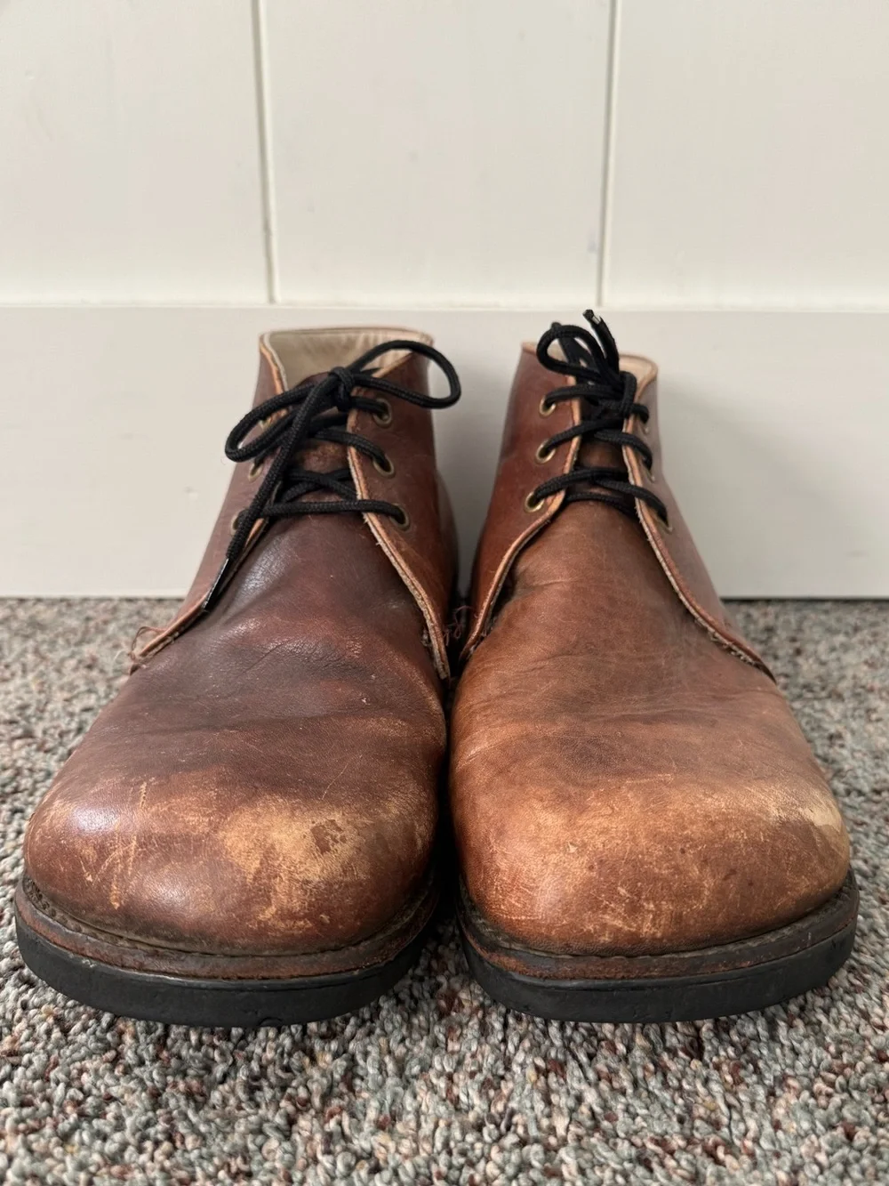 Frye Men's 10.5 D Vintage Lace Up Leather Chukka Ankle Boots Tan Brown USA